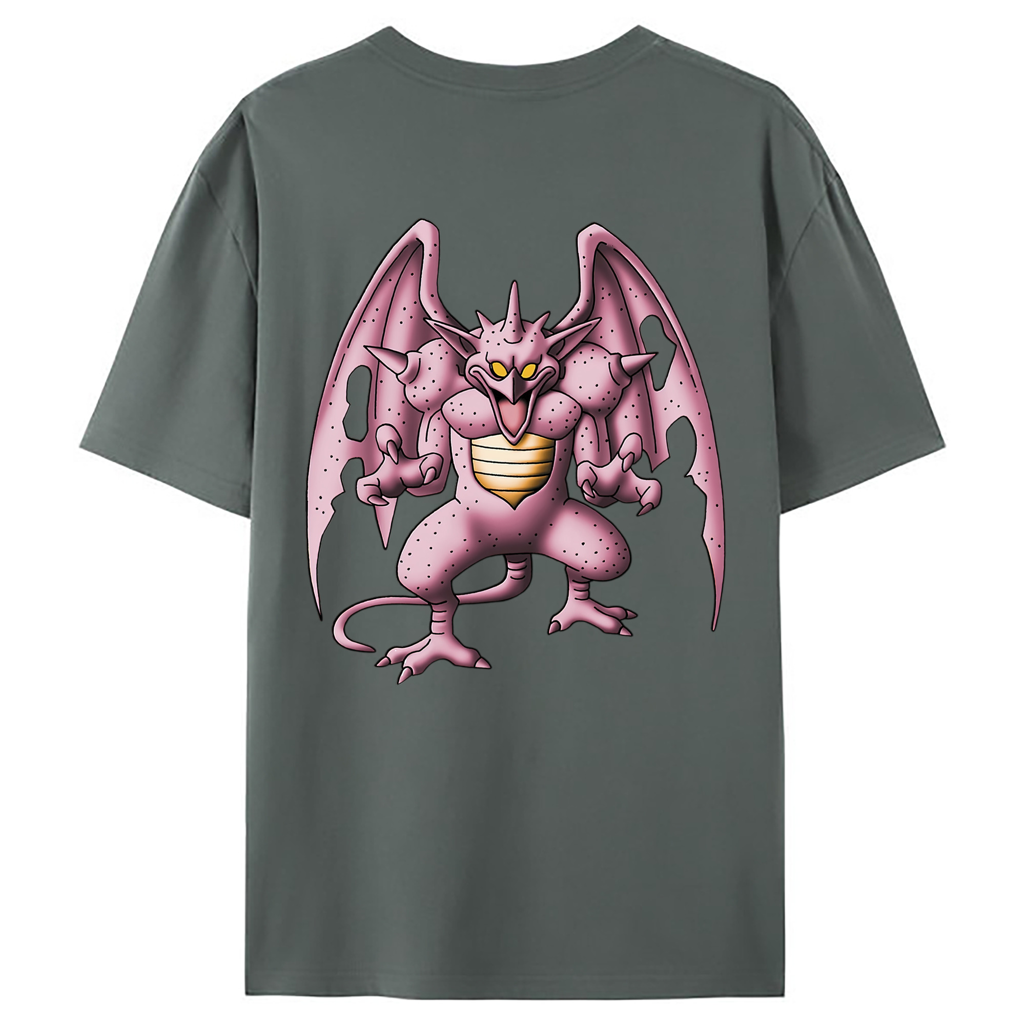 （画像用） ドラゴンクエスト Doragon Kuesuto Dragon Quest 綿100％ メンズ半袖Tシャツ（バックプリント） 通気性